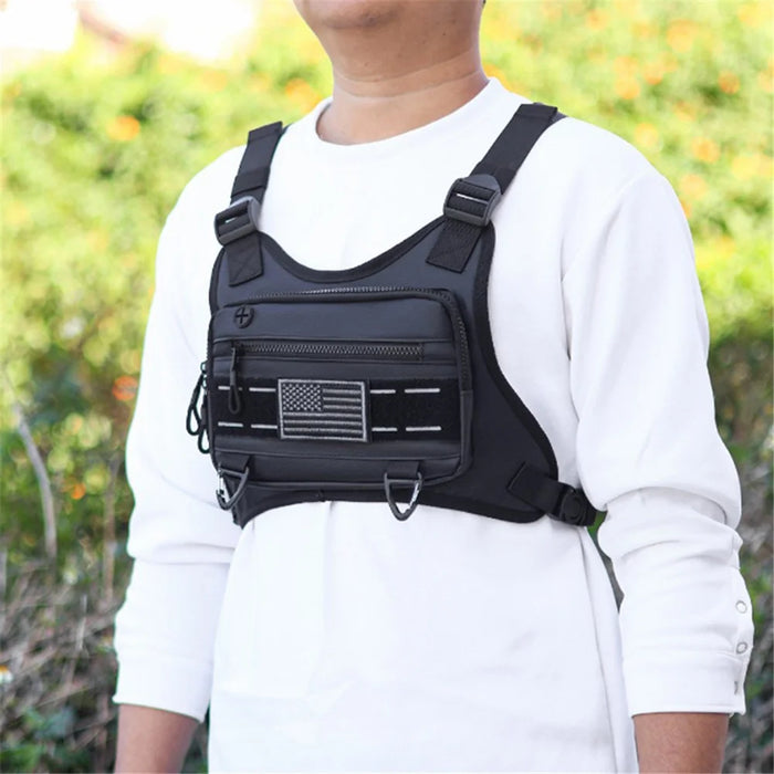 YA585 Outdoor Men Tactical Vest Bag 600D Fabric Chest Back Bag - 5