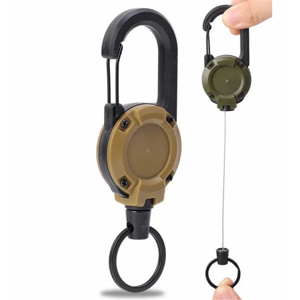 HS-6890 Automatic Retractable Wire Rope Anti-Theft Tactical Keychain Buckle - Purple - 3