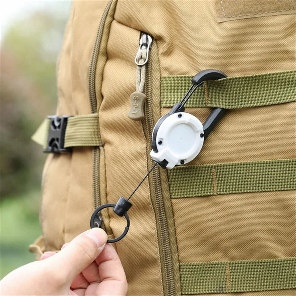 HS-6890 Automatic Retractable Wire Rope Anti-Theft Tactical Keychain Buckle - Purple - 4