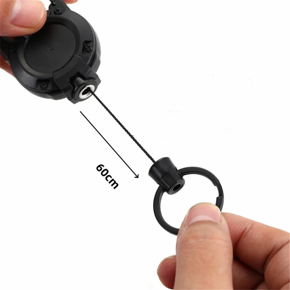 HS-6890 Automatic Retractable Wire Rope Anti-Theft Tactical Keychain Buckle - Purple - 5