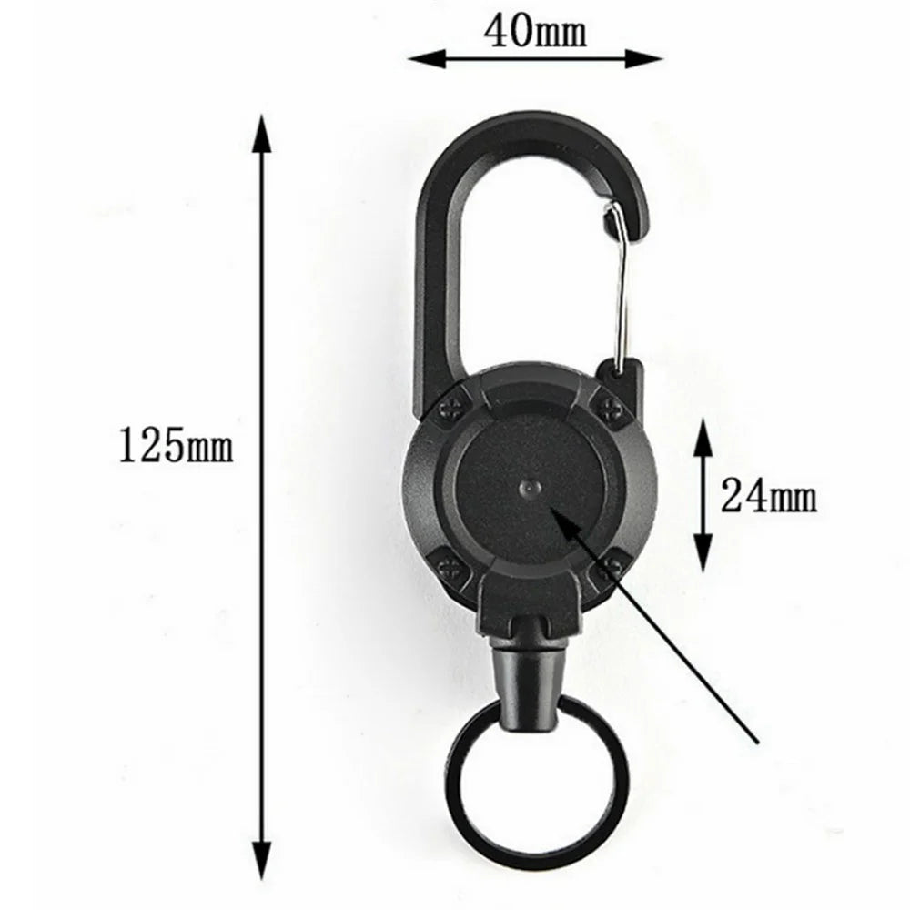 HS-6890 Automatic Retractable Wire Rope Anti-Theft Tactical Keychain Buckle - Purple - 6