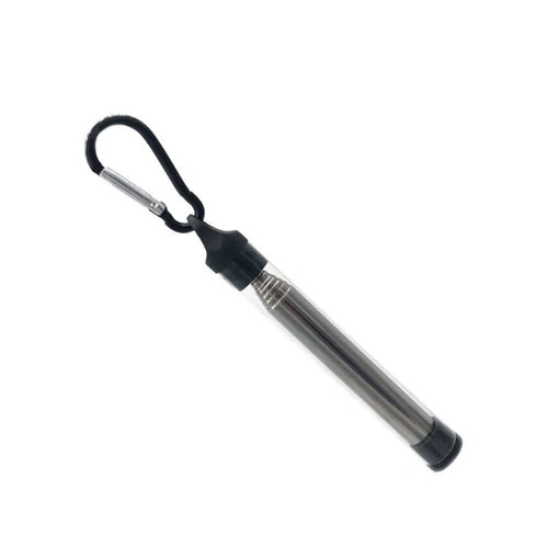 304 Stainless Steel Fire Blowing Tube Outdoor Camping Retractable Fire Blowing Stick - Black - 1