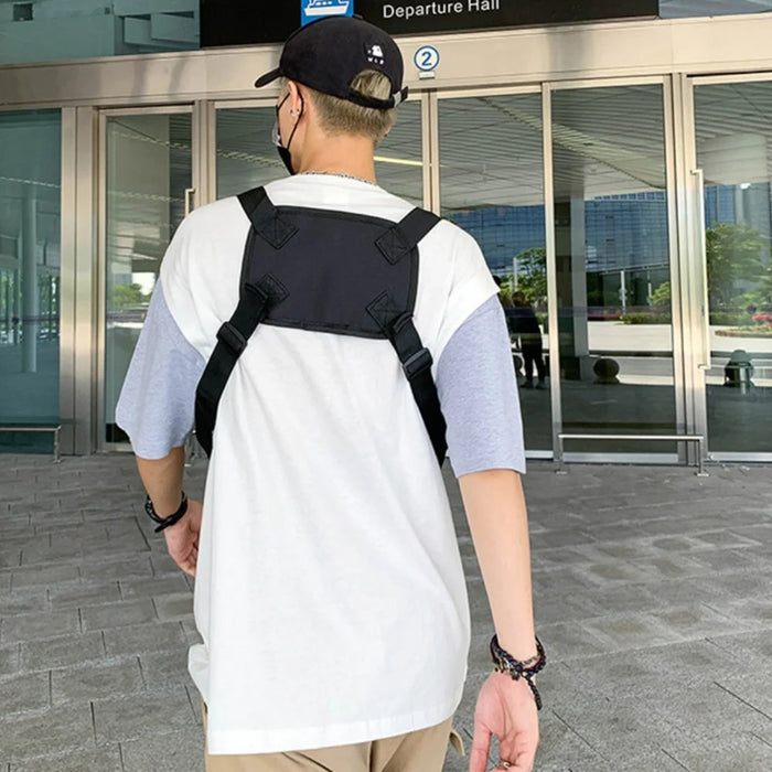 YA3066 Tactical Vest Bag Waterproof Oxford Cloth Chest Bag Casual Daypack Mini Backpack - Black - 5