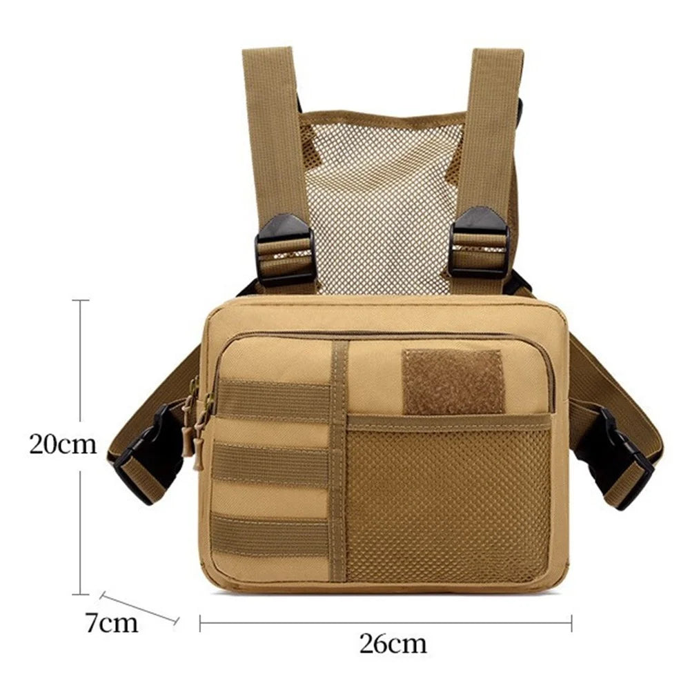 YA136 Waterproof Oxford Cloth Tactical Chest Bag Running Sports Vest Pouch - Khaki - 6