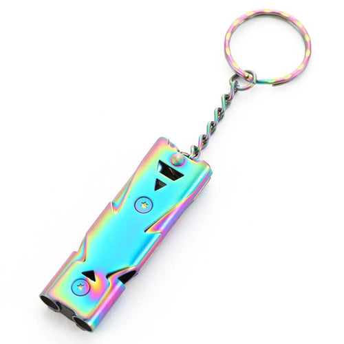 Stainless Steel Loud Emergency Survival Whistle for Camping Hiking Sports Dog Training - Multi-color - 1