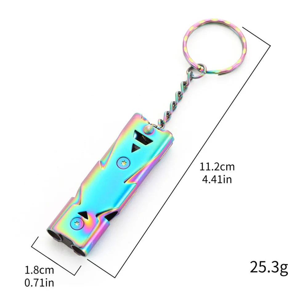 Stainless Steel Loud Emergency Survival Whistle for Camping Hiking Sports Dog Training - Multi-color - 4