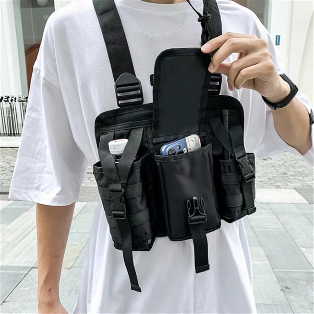 YH6025 Outdoor Tactical Vest Dual Shoulder Bag Oxford Cloth Chest Bag - 2