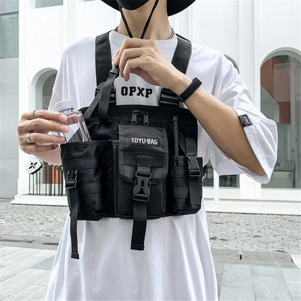 YH6025 Outdoor Tactical Vest Dual Shoulder Bag Oxford Cloth Chest Bag - 3