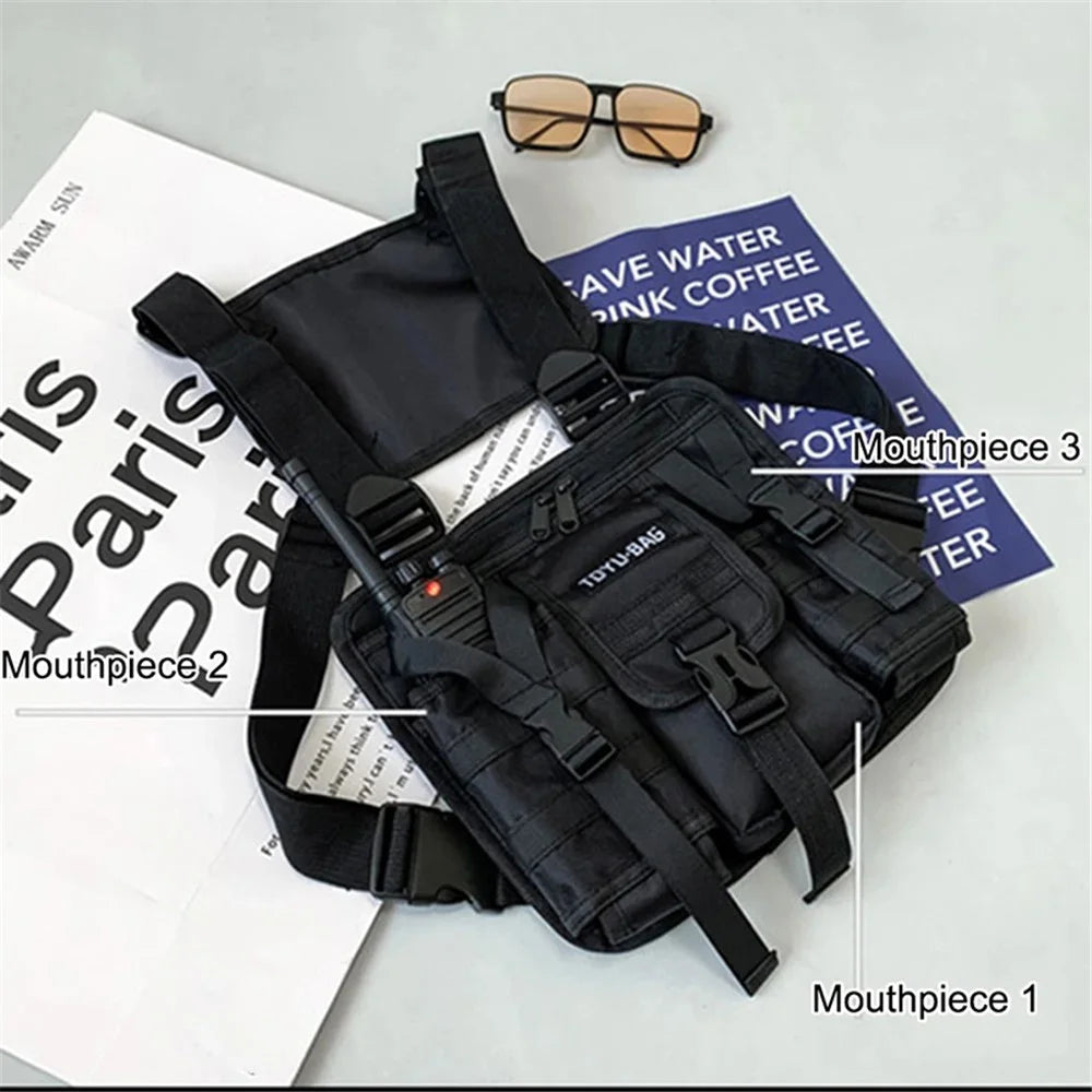 YH6025 Outdoor Tactical Vest Dual Shoulder Bag Oxford Cloth Chest Bag - 4