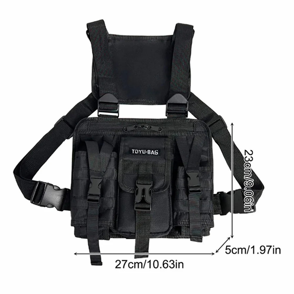 YH6025 Outdoor Tactical Vest Dual Shoulder Bag Oxford Cloth Chest Bag - 5