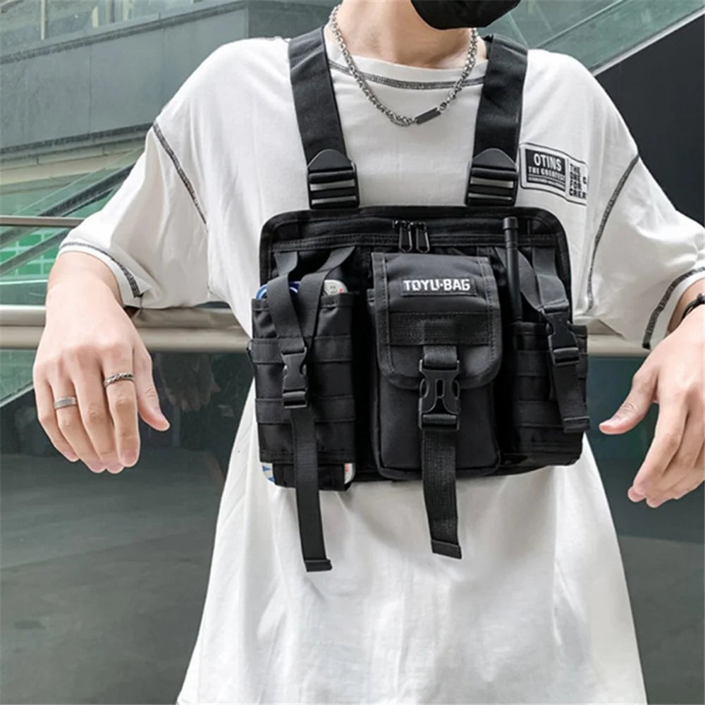 YH6025 Outdoor Tactical Vest Dual Shoulder Bag Oxford Cloth Chest Bag - 6