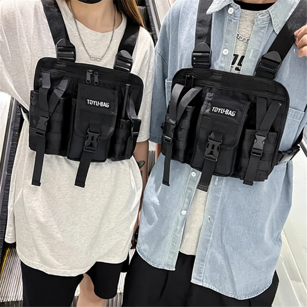 YH6025 Outdoor Tactical Vest Dual Shoulder Bag Oxford Cloth Chest Bag - 7