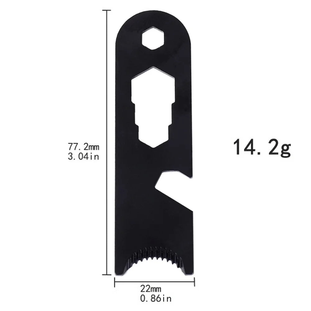 Outdoor Stainless Steel Camp Fire Starter Flint Scraper Fire Rod Striker Bottle Opener Tool - 6