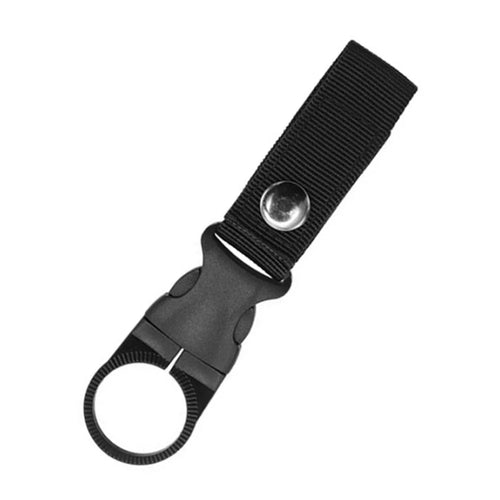 DH50 Hanging Bottle Buckle Carabiner Ring Holder Nylon Webbing Strap - Black - 1