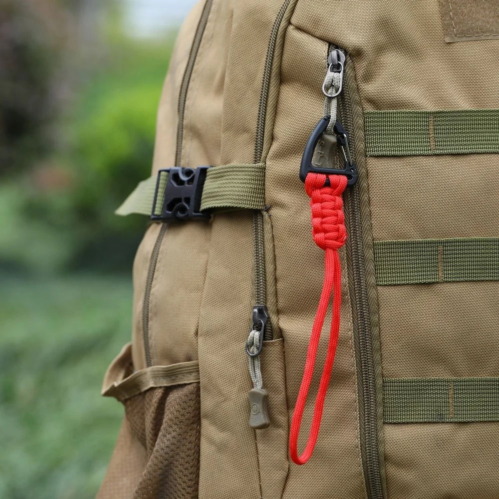YHDE34 Outdoor Paracord Keychain Woven Lanyard Carabiner Hanging Hook - Army Green - 3