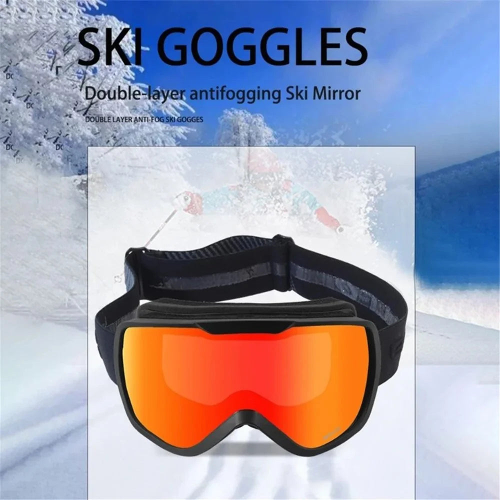 BOLLFOS BF642 Dual-Layer Anti-Fog PC+TPU Skiing Goggles for Men Women - Red - 3