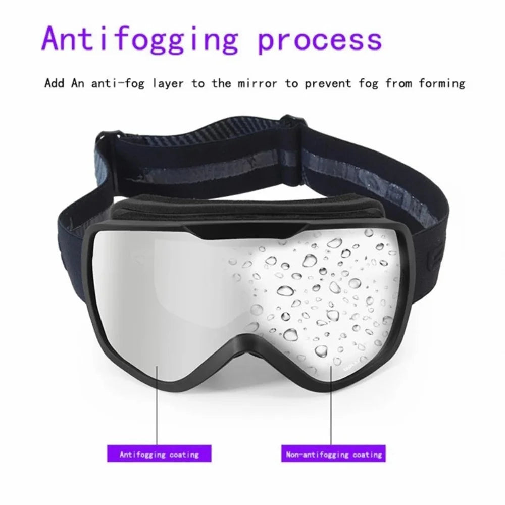 BOLLFOS BF642 Dual-Layer Anti-Fog PC+TPU Skiing Goggles for Men Women - Red - 6