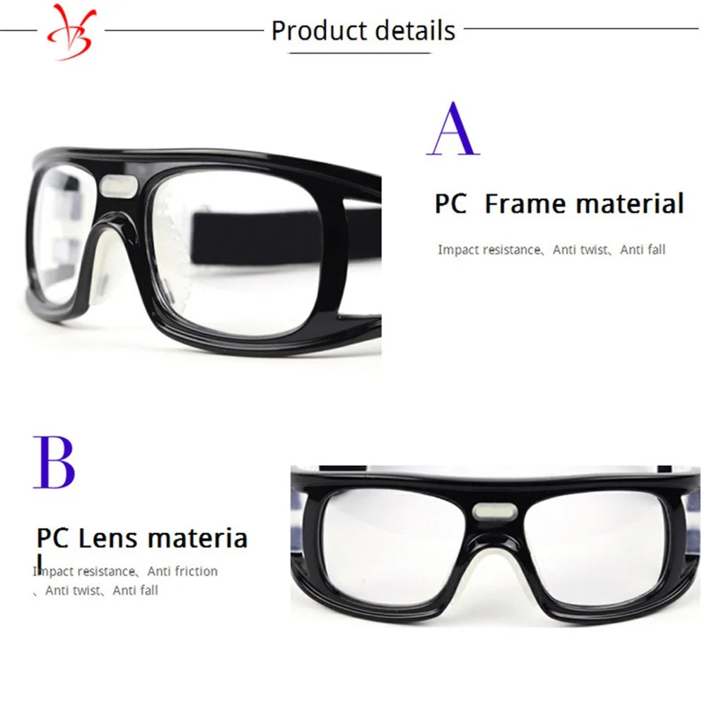 BOLLFO BF007 PC Lens Sports Glasses for Basketball Football Training Goggles - Black Frame - 6