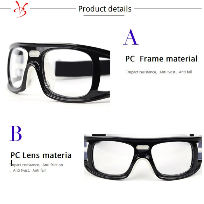 BOLLFO BF007 PC Lens Sports Glasses for Basketball Football Training Goggles - Black Frame - 6
