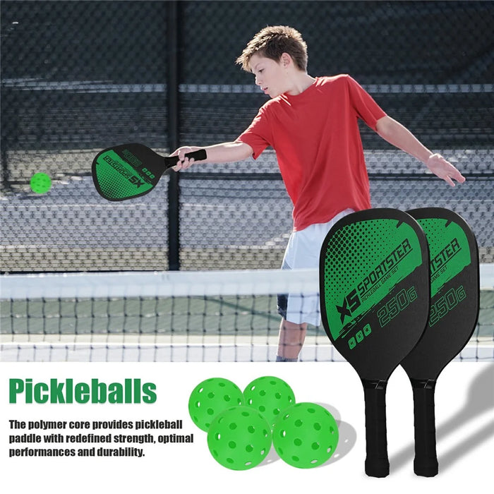 CG1415 Pickle Ball Racket Set Pickle Ball Paddle Kit with 2 Rackets + 4 Pickle Balls - 3