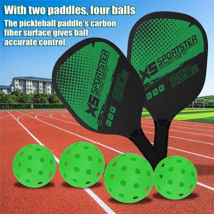 CG1415 Pickle Ball Racket Set Pickle Ball Paddle Kit with 2 Rackets + 4 Pickle Balls - 4