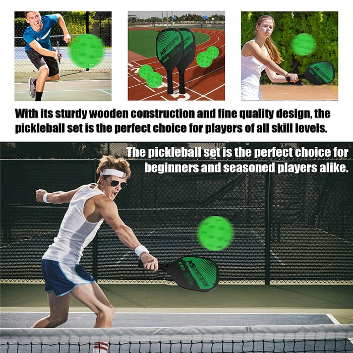 CG1415 Pickle Ball Racket Set Pickle Ball Paddle Kit with 2 Rackets + 4 Pickle Balls - 7
