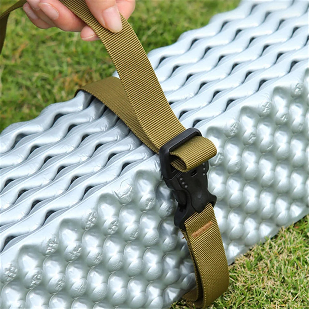 AOTU Adjustable Luggage Bag Binding Strap Travel Camping Equipment Suitcase Polyester Fixing Strap - Khaki - 5
