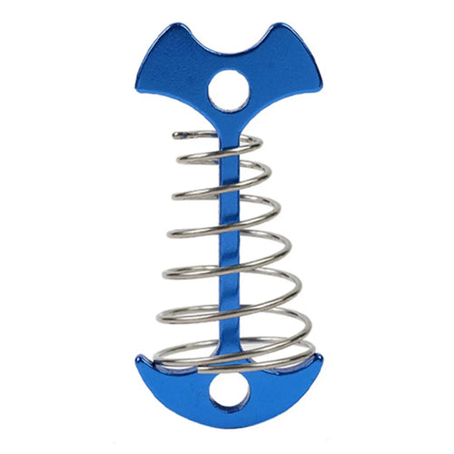 AOTU AT6546 Aluminum Alloy+Stainless Steel Tent Nail Fishbone Spring Stake Deck Anchor Peg Wind Rope Buckle - Blue - 1