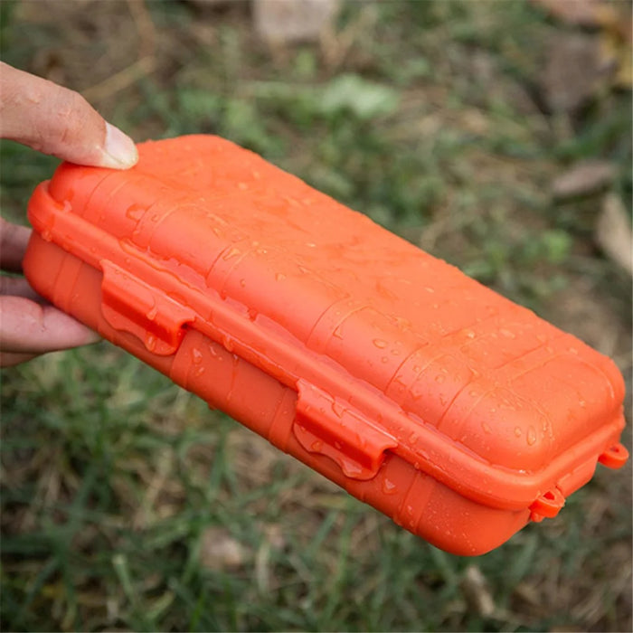 AOTU Outdoor Survival Sealed Box Waterproof Shockproof EDC Tools Storage Case - Orange - 2