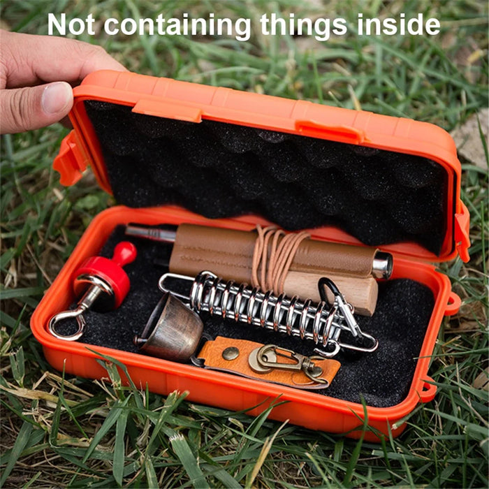 AOTU Outdoor Survival Sealed Box Waterproof Shockproof EDC Tools Storage Case - Orange - 3