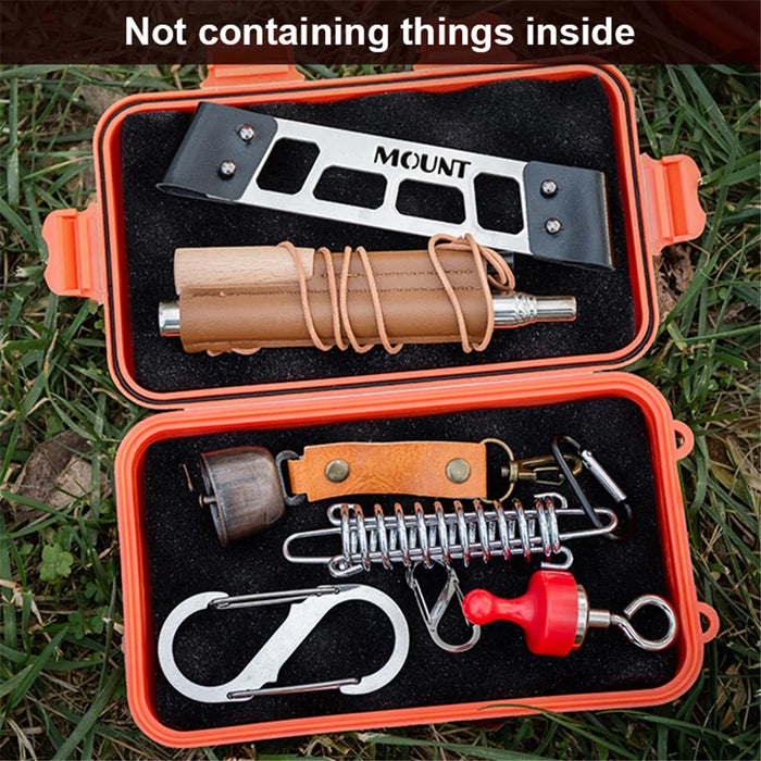 AOTU Outdoor Survival Sealed Box Waterproof Shockproof EDC Tools Storage Case - Orange - 5