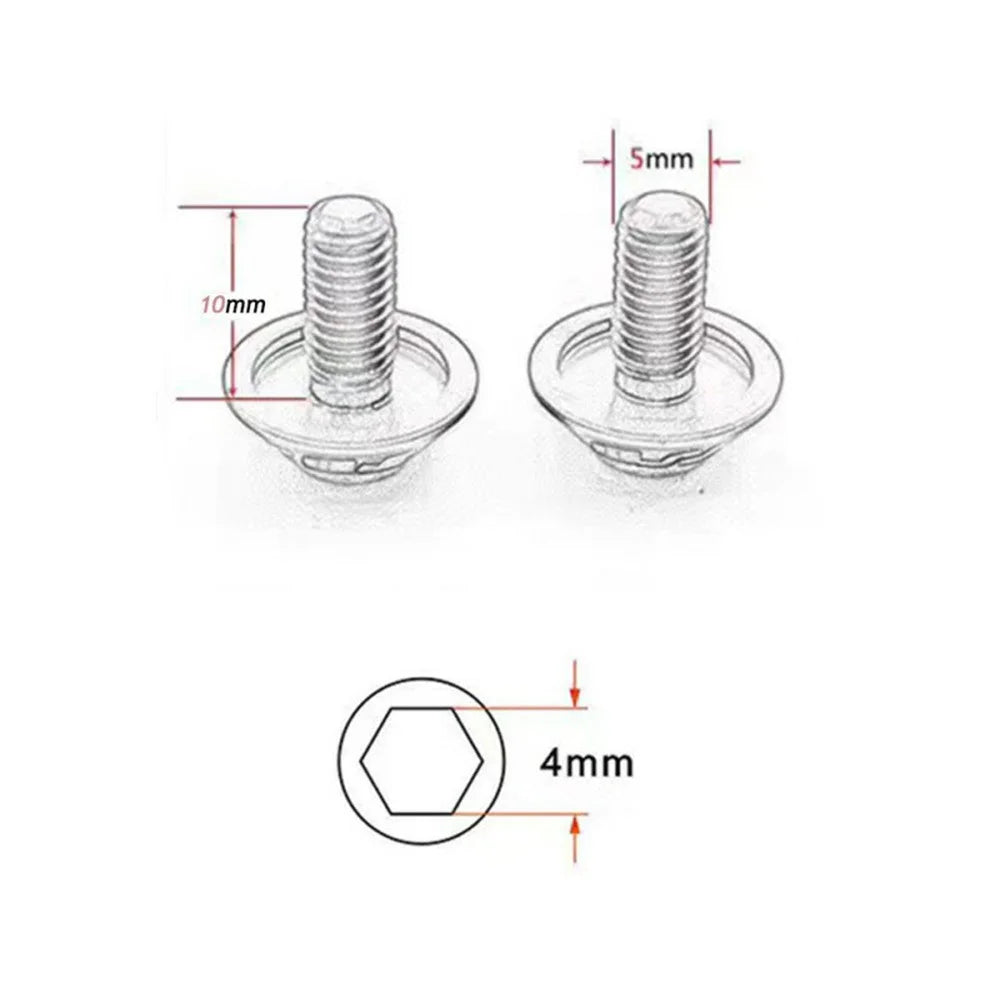 ZTTO 2PCS M5x10 Bicycle Water Bottle Cage Bolts Aluminum Alloy Bike Screws Wrench Set - Black - 6