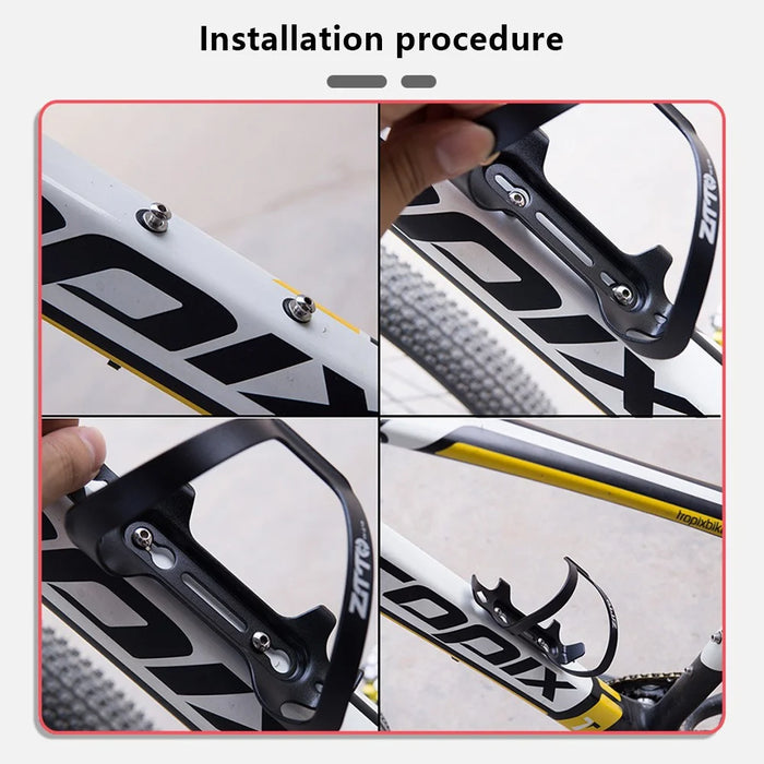 ZTTO W316 Aluminum Alloy Bicycle Bottle Holder Road Bike Water Bottle Cage Bracket - Black - 3