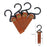 AOTU 4Pcs PU Leather Strap S-Shape Plastic Hooks for Outdoor Camping Hanging Pots Pans - Light Coffee - 6