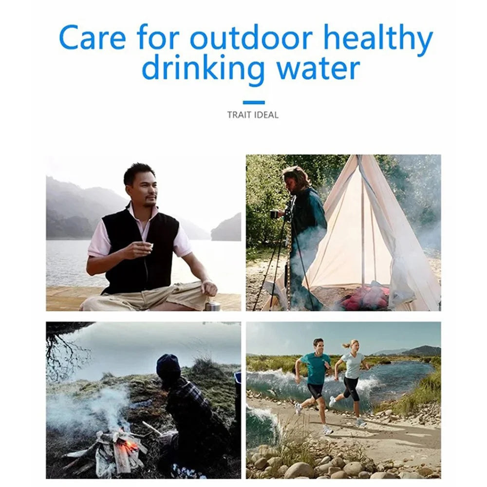 QJ-A7 Emergency Survival Water Filter Outdoor Water Purifier + 480ml Water Pack (No FDA, BPA Free) - 2
