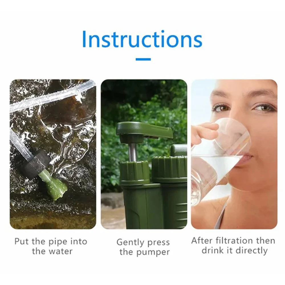 QJ-A7 Emergency Survival Water Filter Outdoor Water Purifier + 480ml Water Pack (No FDA, BPA Free) - 4