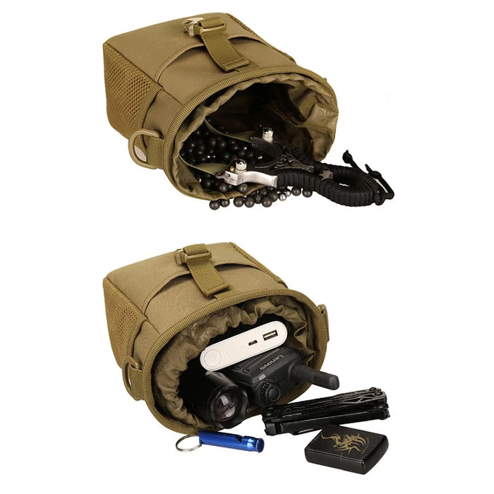 PROTECTOR PLUS A034 600D Fabric Waterproof Slingshot Bag Paintballs Storage Waist Bag - Brown - 4