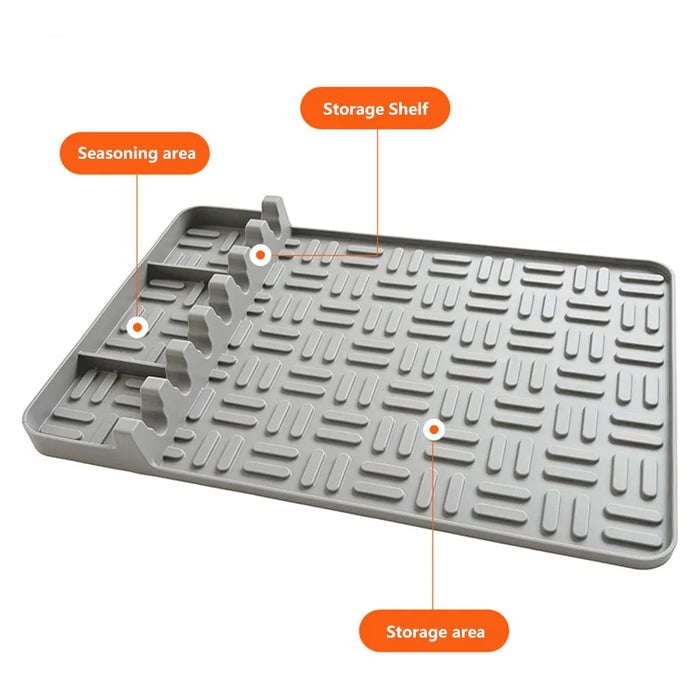 Outdoor BBQ Grill High Temperature Resistant Side Shelf Silicone Pad Barbecue Grill Tool Pad - Orange - 5