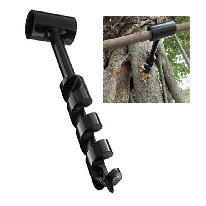 YH0158 10mm Wood Drilling Tool Outdoor Camping Carbon Steel Manual Drill Survival Tool - 1