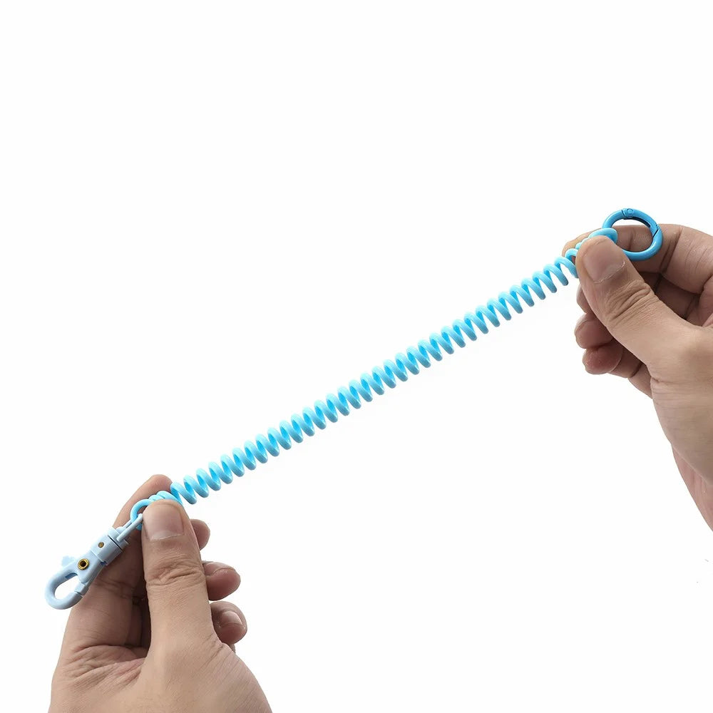 01 Multifunctional Outdoor Keychain Coil Anti-Lost Rope Elastic EVA Spring Rope - Sky Blue - 2