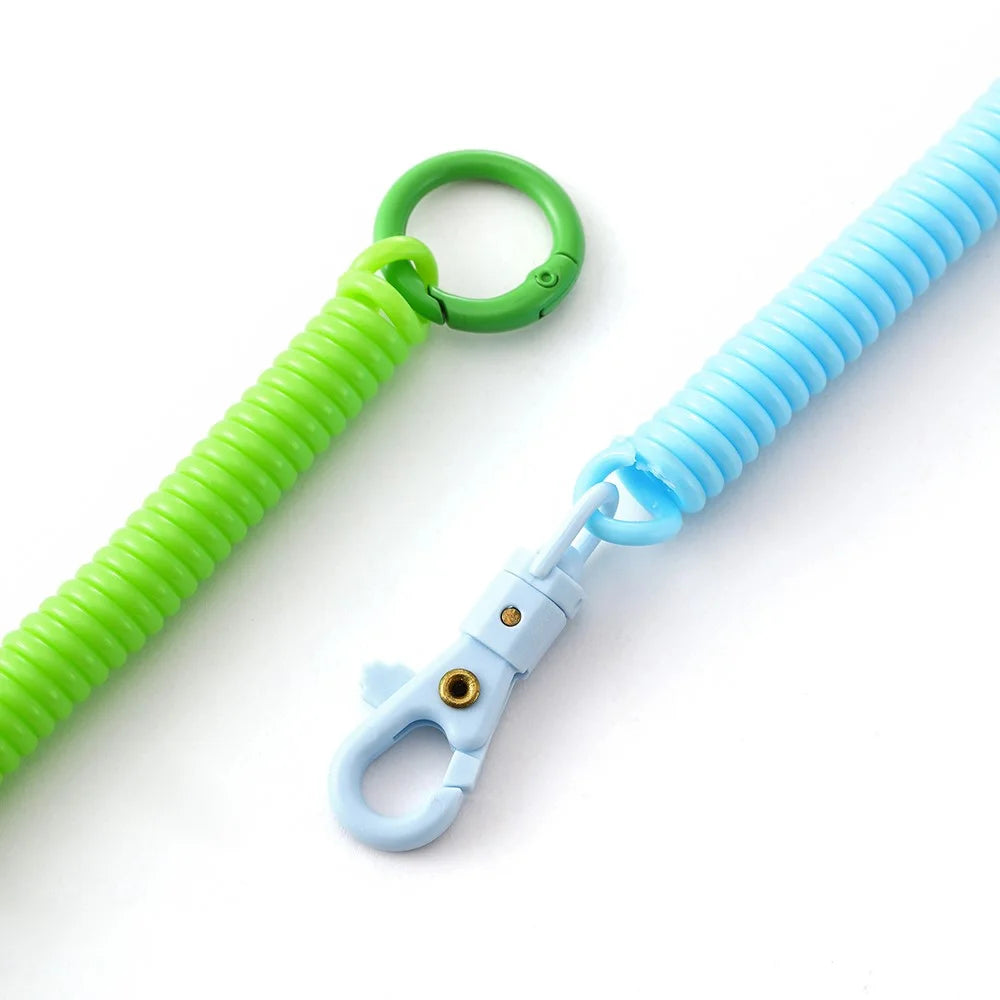 01 Multifunctional Outdoor Keychain Coil Anti-Lost Rope Elastic EVA Spring Rope - Sky Blue - 3