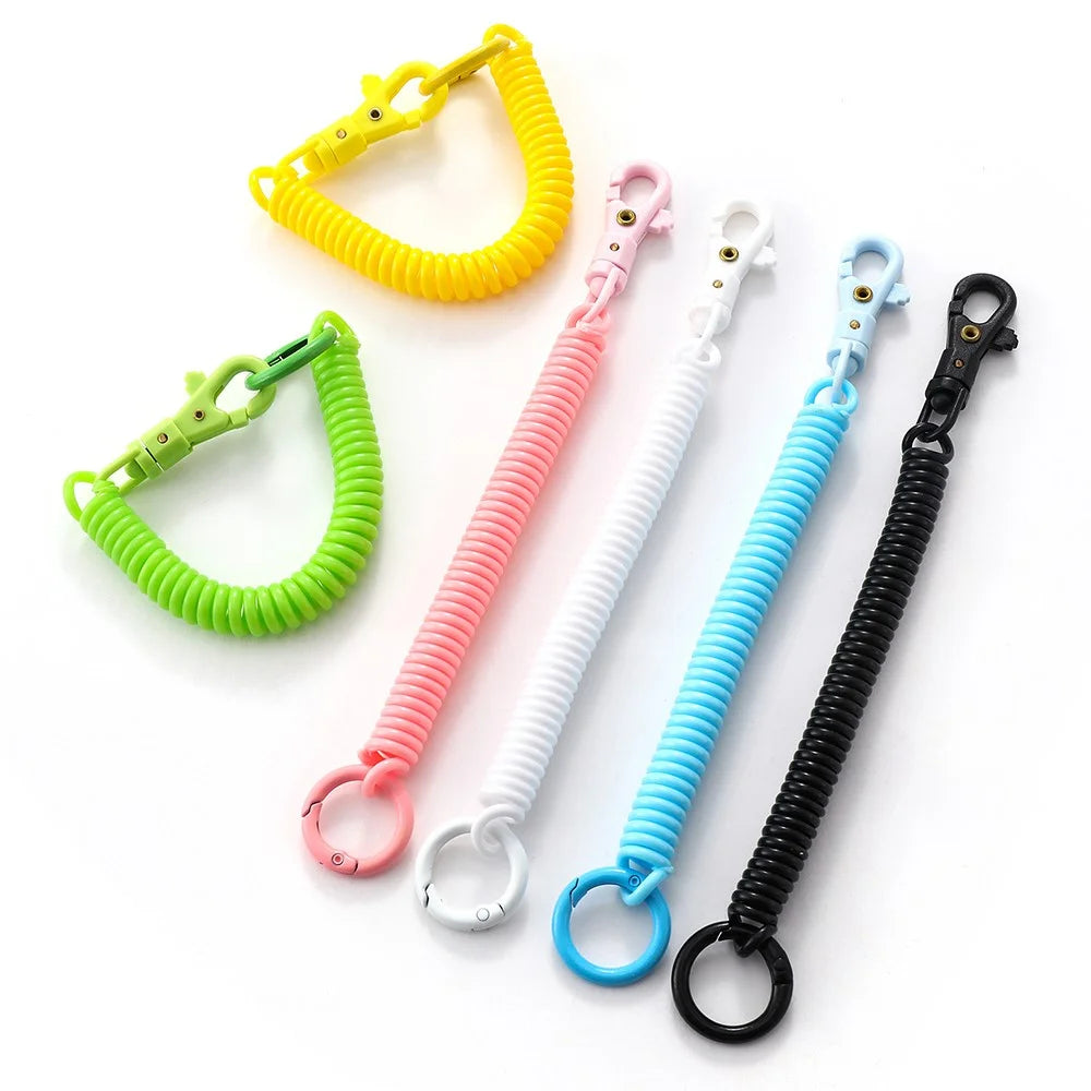 01 Multifunctional Outdoor Keychain Coil Anti-Lost Rope Elastic EVA Spring Rope - Sky Blue - 4