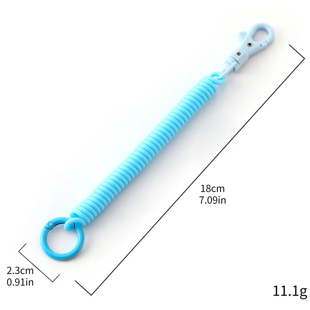 01 Multifunctional Outdoor Keychain Coil Anti-Lost Rope Elastic EVA Spring Rope - Sky Blue - 5