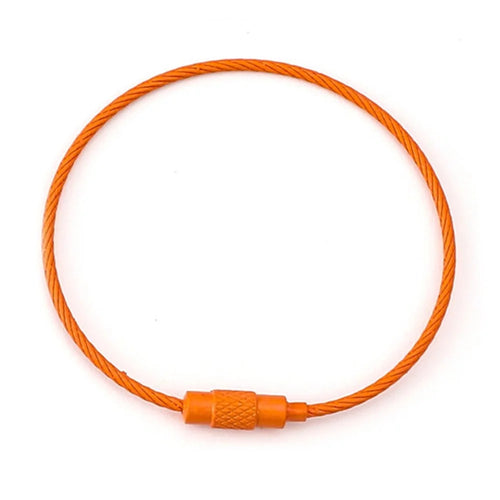 YH0589 Multifunction Steel Wire Keychain Cable Key Ring Key Chain - Orange - 1