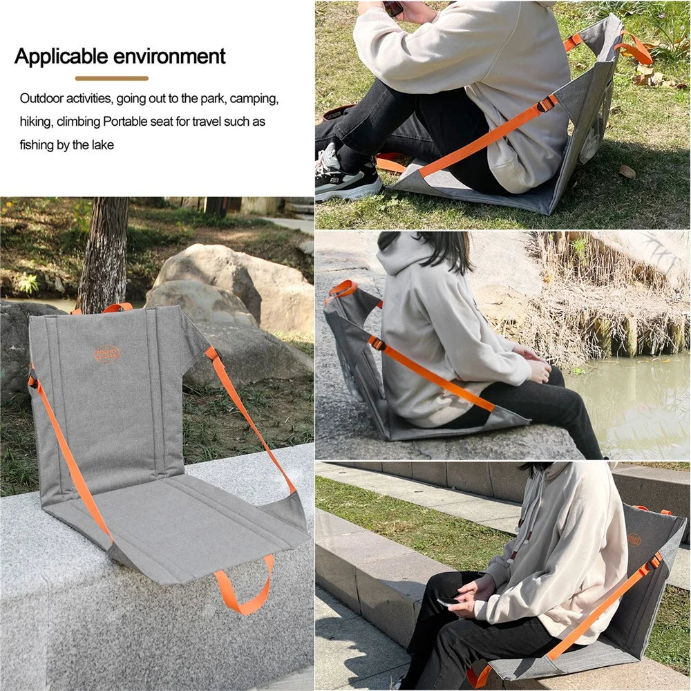 MYDAYS OUTDOOR Backrest Cushion Folding Chair Portable Outdoor Camping Seat Mat - 6