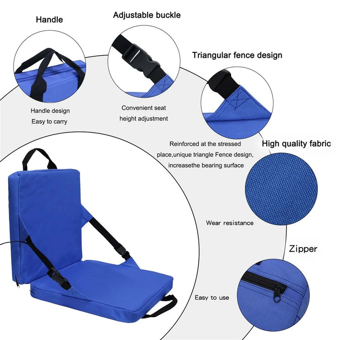 Thickened Cotton Car Seat Cushion Soft Vehicle Seat Mat Auto Seat Cover - Blue - 6