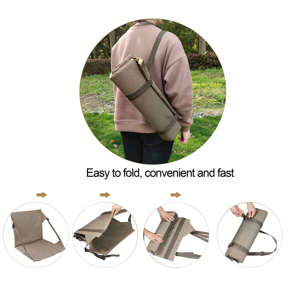 MYDAYS OUTDOOR 847203 Rollable Backrest Cushion Chair Portable Outdoor Camping Fishing Seat Mat - 2