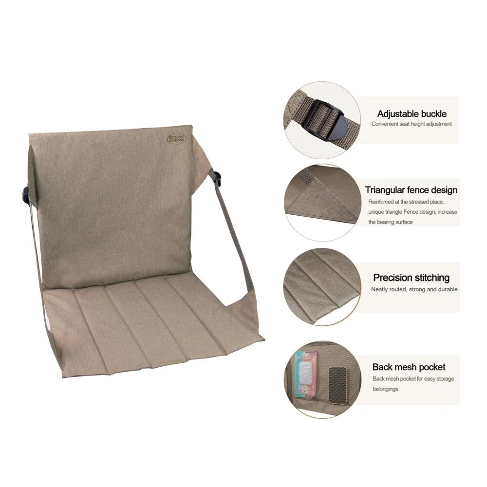 MYDAYS OUTDOOR 847203 Rollable Backrest Cushion Chair Portable Outdoor Camping Fishing Seat Mat - 4