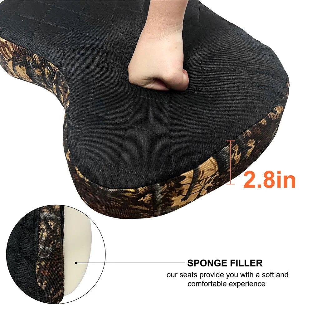Portable Camping Hunting Seat Mat Thicken EPE+Sponge Outdoor Seating Pad with Carabiner - Gray and Yellow Camouflage - 3