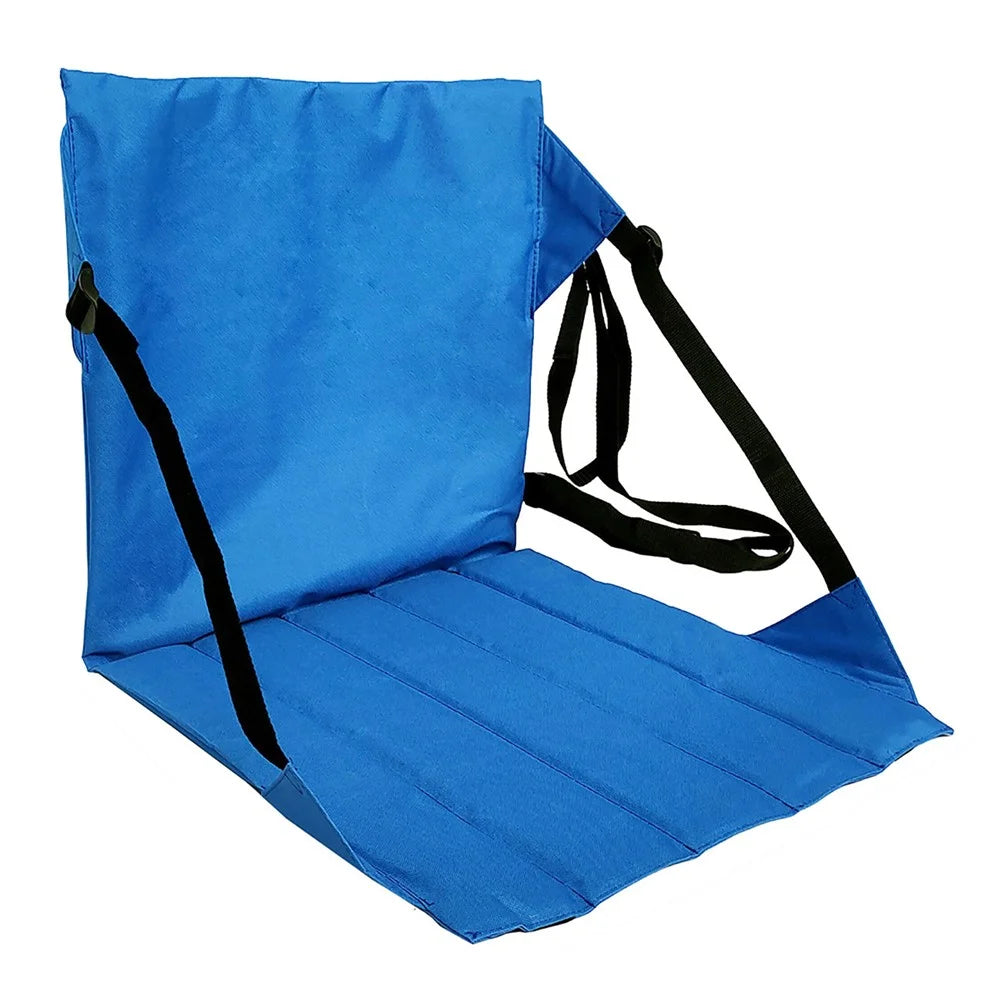 44x44cm Backrest Padded Seat Oxford Cloth Seat Cushion for Outdoor Sporting Events - Blue - 1